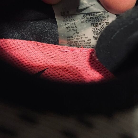 Nike Zoom Pegasus Turbo 2 Black/Pink Grey AT2863-007 Mens 10.5 US 44.5 EUR - Picture 13 of 15